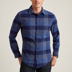 NEW BONOBOS Fireside Flannel Shirt blue plaid for men 266tn